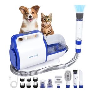 Cordless Rechargeable Pet Grooming Kit and Vacuum